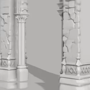Gothic Arch Gate - Medieval Halloween Decor - Model thumbnail 5