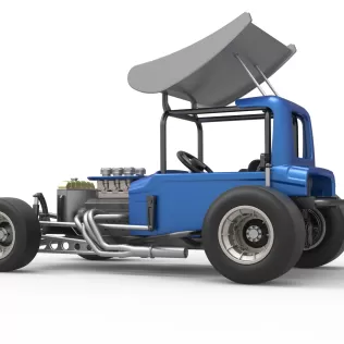 Vintage Winged Supermodified stock car Version 2 Scale 1:25 - Model thumbnail 13
