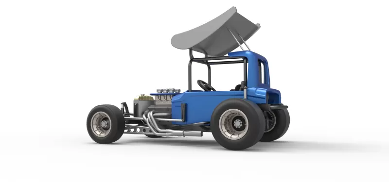 Vintage Winged Supermodified stock car Version 2 Scale 1:25 - Model preview 13