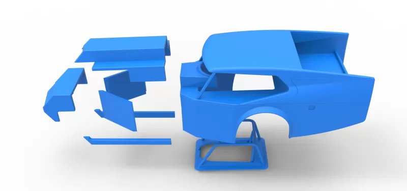 Shell of Vintage Dirt Modified stock car Version 5 Scale 1:25 - Model preview 23