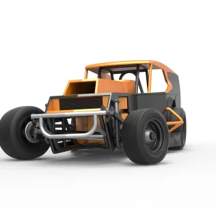 Vintage Dirt Modified stock car Version 5 while turning 1:25 - Model thumbnail 6