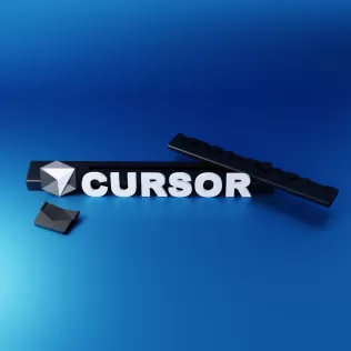 Cursor Inspired Mascot Figure Desk Sign and Keychain - Model thumbnail 3