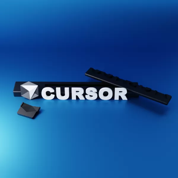 Cursor Inspired Mascot Figure Desk Sign and Keychain - Model preview 3