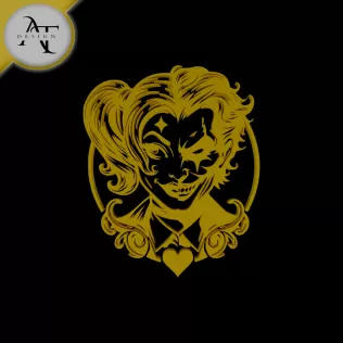 Joker and Harley Quinn - Silhouette - 2D Wall Art Decor