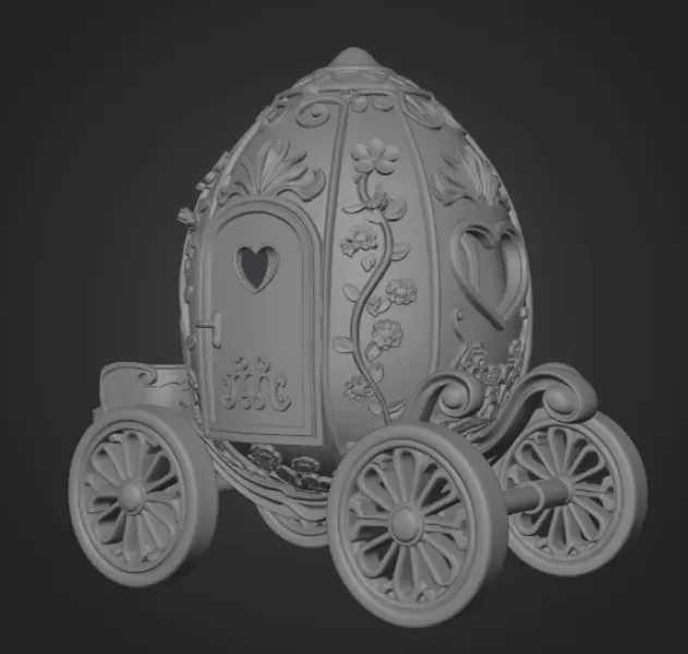 Royal Fantasy Egg Carriage – STL File 3D Printable - Model preview 8