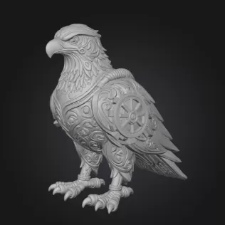 Armored Eagle — Ornate Steampunk Statue (STL) - Model thumbnail 2
