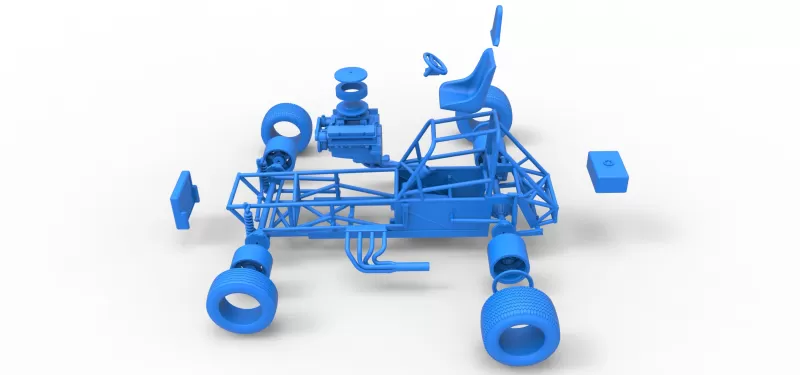 Vintage Dirt Modified stock car Base Version 5 Scale 1:25 - Model preview 25