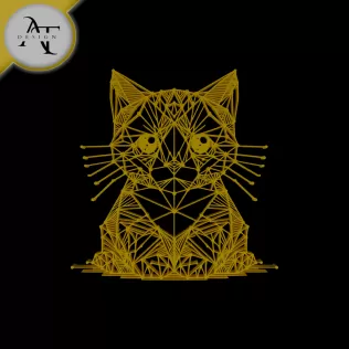 Cat - Geometric - 2D Wall Art Decor