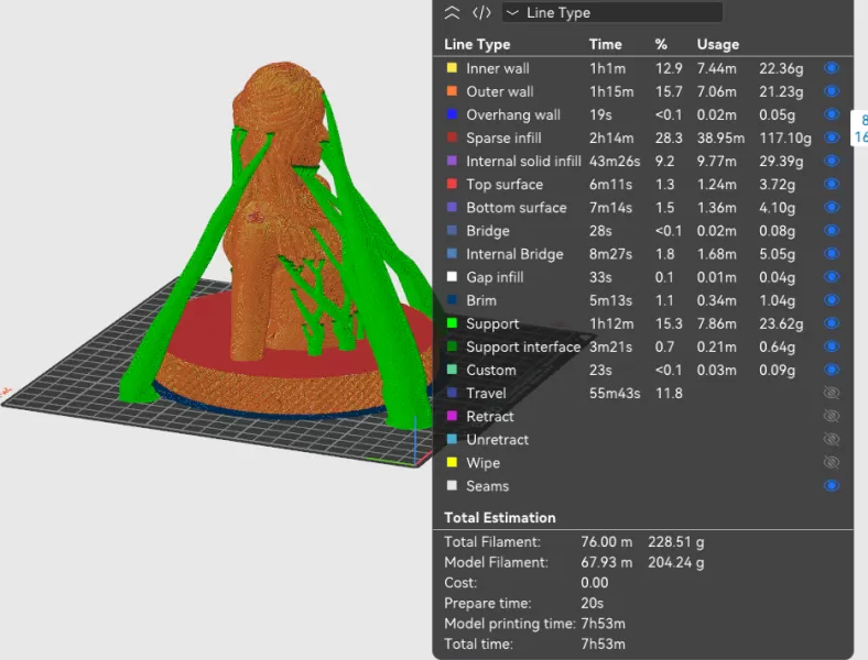 Jennifer Garner 3D Bust Print - Model preview 2