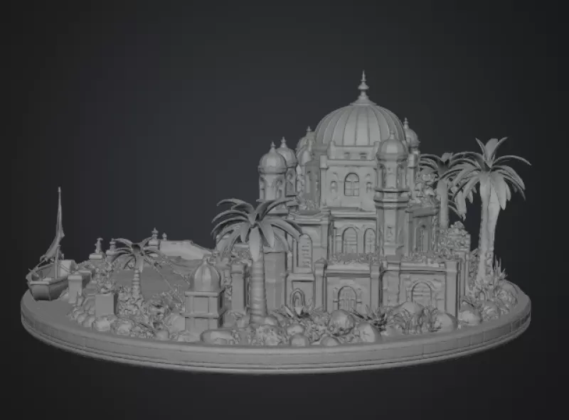 Azure Oasis Palace STL File for 3D Print - Model preview 14