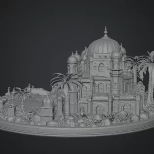 Azure Oasis Palace STL File for 3D Print - Model thumbnail 14