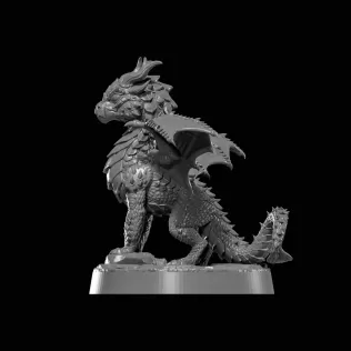 Baby Dragon stl file 3d printing, 3d print file, miniature - Model thumbnail 3