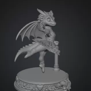 Ballerina Dragon Princess STL File for 3D Printing - Model thumbnail 11