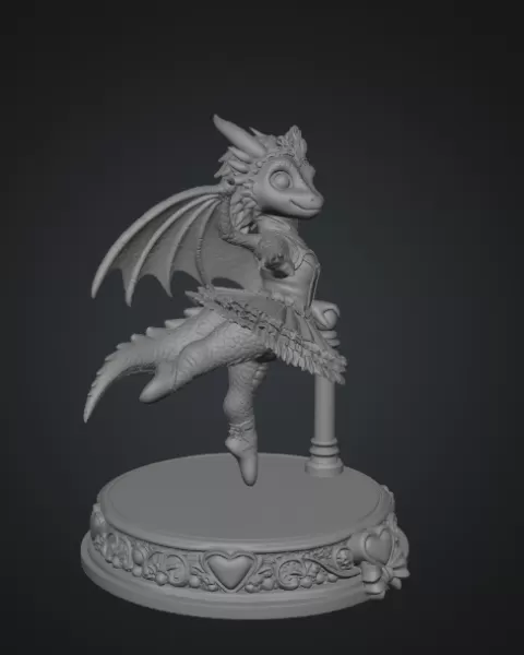 Ballerina Dragon Princess STL File for 3D Printing - Model preview 11