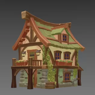 Enchanted Harvest Cottage STL File for 3D Print - Model thumbnail 3