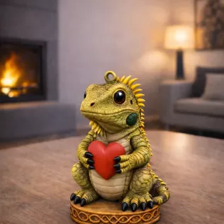 Cute Iguana with Heart – 3D Printable STL File - Model thumbnail 2