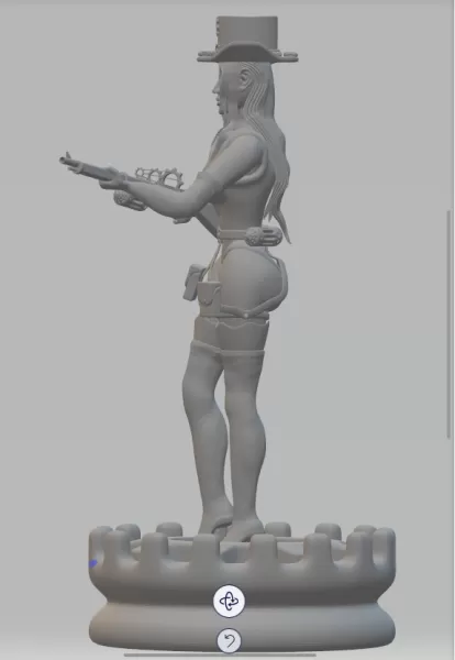 steampunk girl figurine - Model preview 4