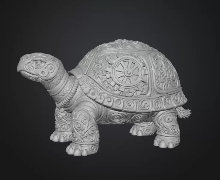 Steampunk Tortoise – Ornamental Mechanical Creature (STL) - Model preview 1