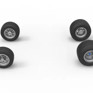 Wheel set of Northeast Dirt Modified stock car V5 Scale 1:25 - Model thumbnail 6