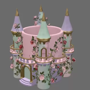 Rose Princess Castle Planter STL File for 3D Print - Model thumbnail 8