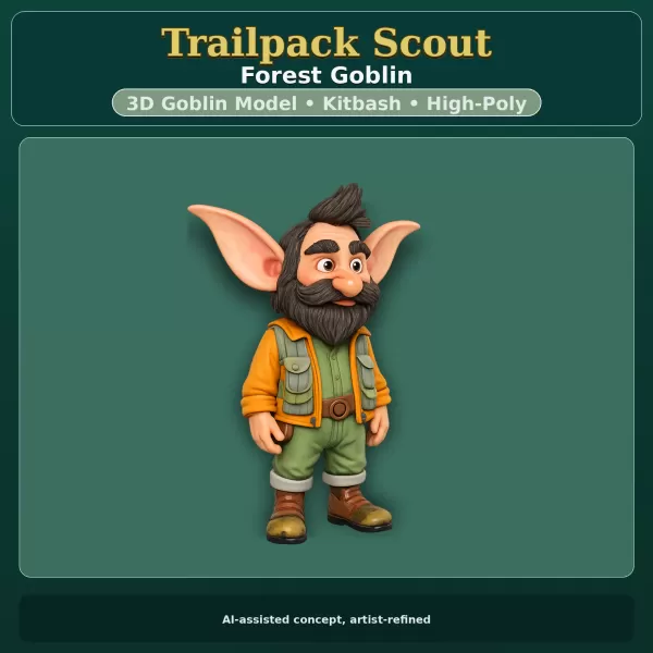 Forest Goblin Bundle – Stylized Kitbash High-Poly Character Pack - Model preview 14