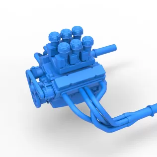 Engine of Vintage Supermodified stock car Version 2 Scale 1:25 - Model thumbnail 2