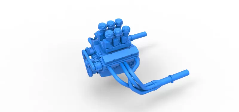 Engine of Vintage Supermodified stock car Version 2 Scale 1:25 - Model preview 2