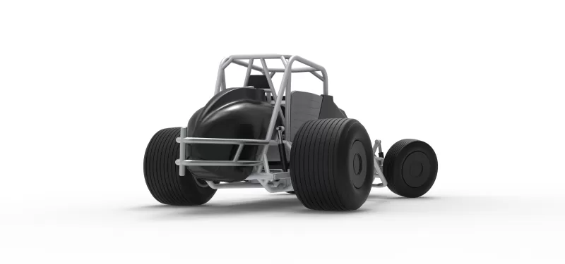 Vintage Dirt Silver Crown Car while turning Scale 1:25 - Model preview 19