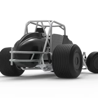 Vintage Dirt Silver Crown Car while turning Scale 1:25 - Model thumbnail 19