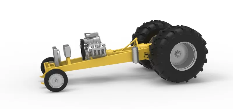 Vintage Pulling tractor Base Version 2 Scale 1:25 - Model preview 1