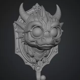 Kawaii Dragon Key Holder STL File for 3D Print