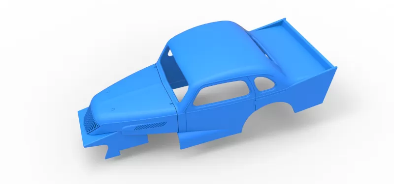 Shell of Vintage Dirt Modified stock car Scale 1:25 - Model preview 3