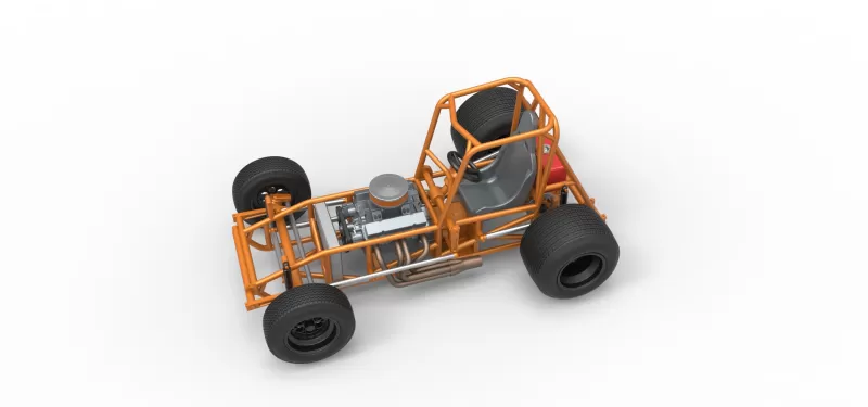 Vintage Sprint car Base Version 2 Scale 1:25 - Model preview 4