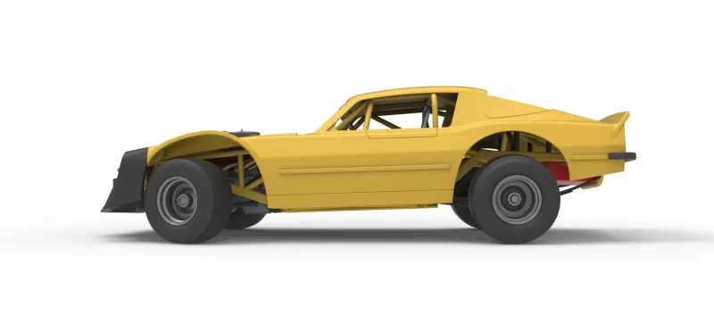 Vintage Dirt late model Race car V2 while turning Scale 1:25 - Model preview 9