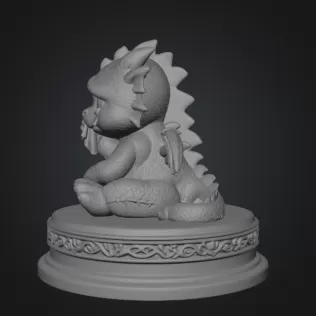 Cute Crying Baby Dragon STL File for 3D Printing - Model thumbnail 8