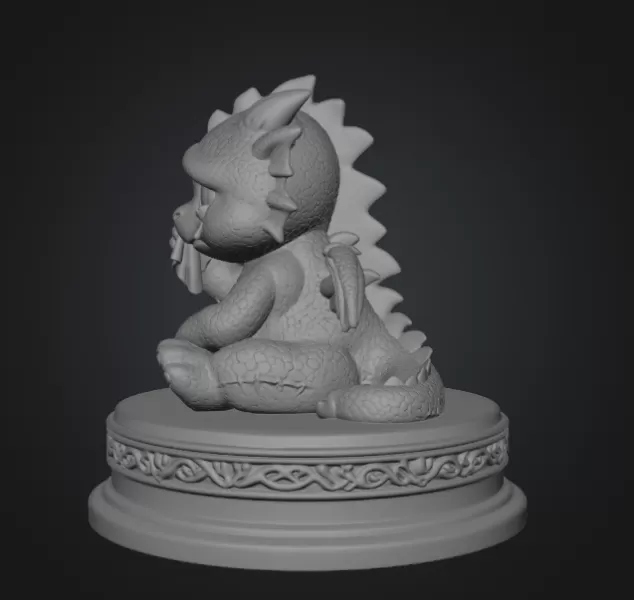 Cute Crying Baby Dragon STL File for 3D Printing - Model preview 8