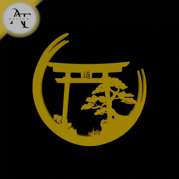 Torii Gates - Silhouette - 2D Wall Art Decor - Model preview 1