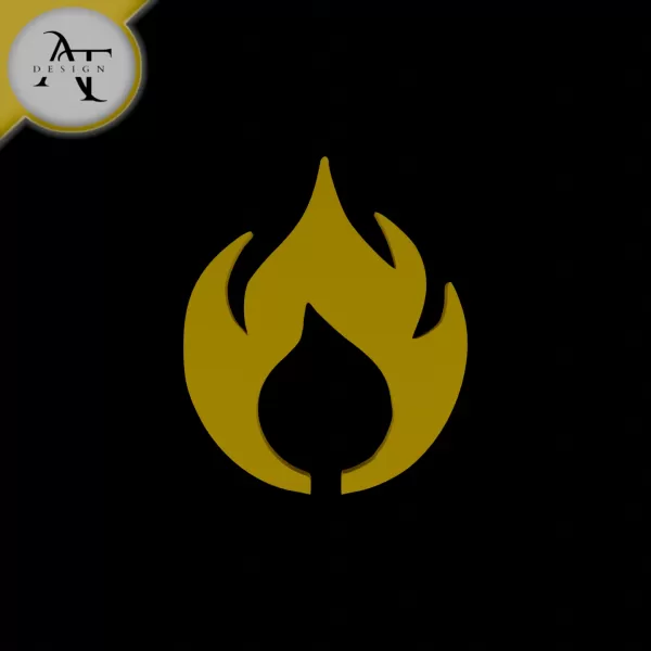 Simple Flame Symbol - 2D Art - Model preview 1