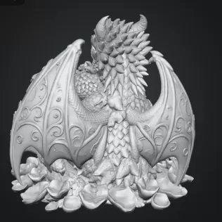 Rose Dragon Mother and Baby STL File for 3D Print - Model thumbnail 15