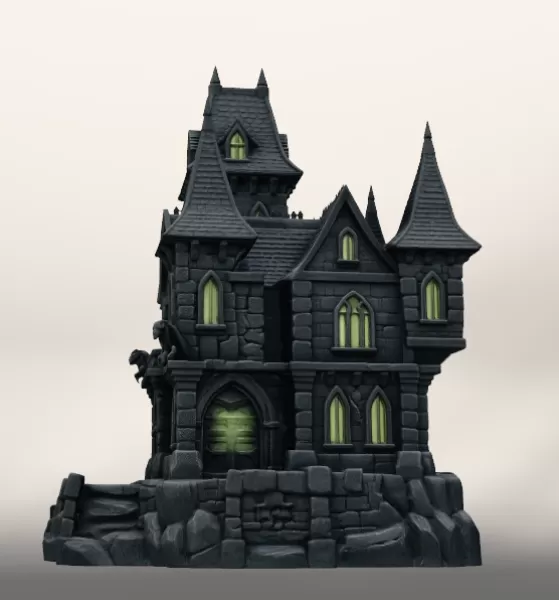 Dark Fantasy Castle STL for 3D Printing - Model preview 4