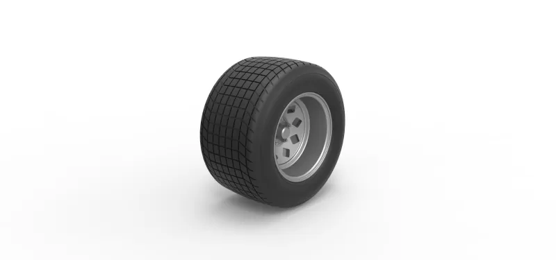 Wheel of Vintage Dirt race car V3 Scale 1:25 - Model preview 2