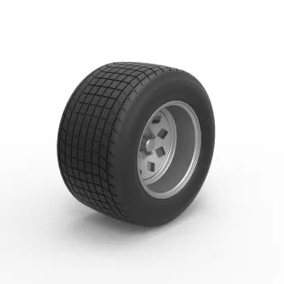 Wheel of Vintage Dirt race car V3 Scale 1:25 - Model thumbnail 2
