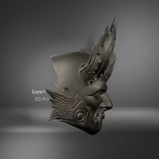 Dark Demon Horned Mask - Model thumbnail 3