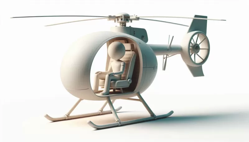 Decorative Helicopter 3D Printable Model - Model preview 1