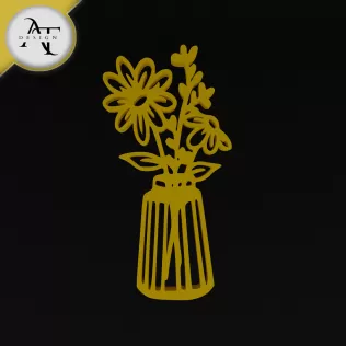 Flowers in vase - Line Art - 2D Wall Art Decor