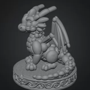Cute Balloon Baby Dragon STL File for 3D Print - Model thumbnail 8