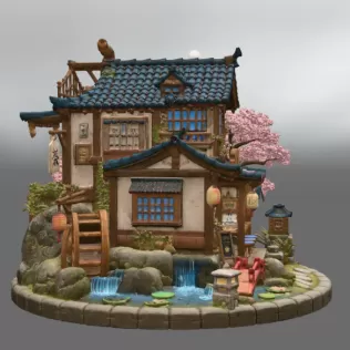 Japanese Tea House STL File for 3D Print - Model thumbnail 11