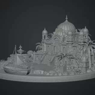 Azure Oasis Palace STL File for 3D Print - Model thumbnail 13