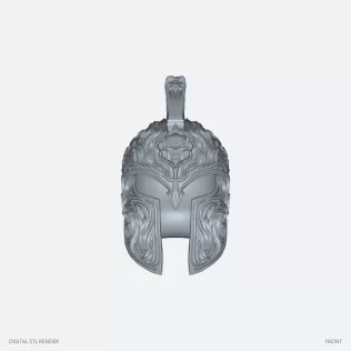 Flame Relief Crested Helmet Miniature - 100 mm STL - Model thumbnail 2
