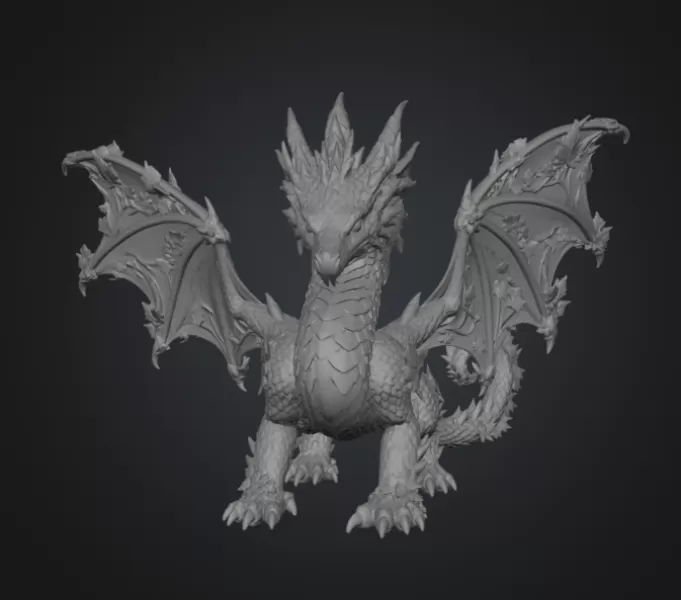 Autumn Ember Dragon STL File for 3D Print - Model preview 16